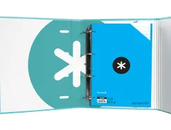 Classeur antartik trending topic 2020 4 anneaux ronds 40mm feuillet mobile a4 5x5mm coloris turquoise