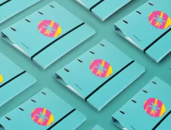 Classeur antartik trending topic 2020 4 anneaux ronds 40mm feuillet mobile a4 5x5mm coloris turquoise