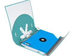 Classeur antartik trending topic 2020 4 anneaux ronds 40mm feuillet mobile a4 5x5mm coloris turquoise