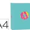 Classeur antartik trending topic 2020 4 anneaux en d 40mma4+ rembordé coloris turquoise