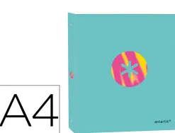 Classeur antartik trending topic 2020 4 anneaux en d 40mma4+ rembordé coloris turquoise