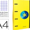 Classeur antartik trending topic 2020 4 anneaux ronds 40mm feuillet mobile a4 5x5mm coloris jaune