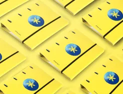 Classeur antartik trending topic 2020 4 anneaux ronds 40mm feuillet mobile a4 5x5mm coloris jaune
