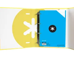 Classeur antartik trending topic 2020 4 anneaux ronds 40mm feuillet mobile a4 5x5mm coloris jaune