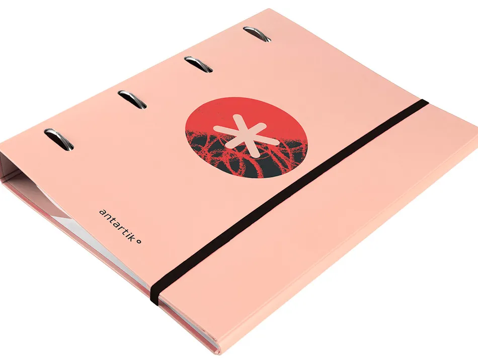 Classeur antartik trending topic 2020 4 anneaux ronds 40mm feuillet mobile a4 5x5mm coloris corail