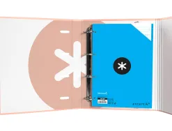 Classeur antartik trending topic 2020 4 anneaux ronds 40mm feuillet mobile a4 5x5mm coloris corail
