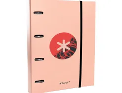 Classeur antartik trending topic 2020 4 anneaux ronds 40mm feuillet mobile a4 5x5mm coloris corail
