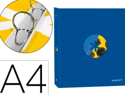 Classeur antartik trending topic 2020 4 anneaux ronds 25mm feuillet mobile a4 5x5mm coloris bleu