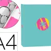 Classeur antartik trending topic 2020 4 anneaux ronds 25mm feuillet mobile a4 5x5mm coloris turquoise