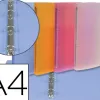 Classeur cahier viquel 4 anneaux ronds 15mm polypropylène propysoft translucide a4 245x315mm dos 25mm 6 coloris assortis
