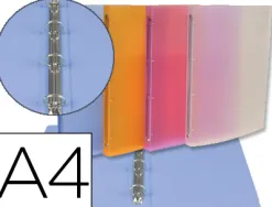 Classeur cahier viquel 4 anneaux ronds 15mm polypropylène propysoft translucide a4 245x315mm dos 25mm 6 coloris assortis