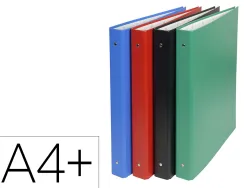 Classeur carton exacompta a4+ remborde pp capacite 275 feuilles 4 anneaux dos 40 mm dim 34x28 cm 320x240