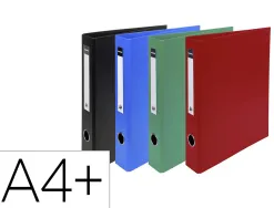 Classeur carton exacompta remborde pvc capacite 370 feuilles 4 anneaux dos de 60 mm dim 32x29 cm coloris