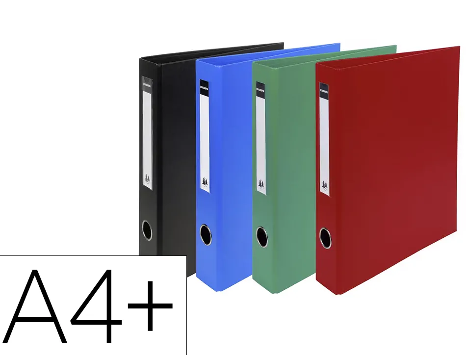 Classeur carton exacompta remborde pvc capacite 370 feuilles 4 anneaux dos de 60 mm dim 32x29 cm coloris