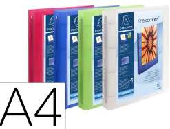 Classeur chromaline exacompta personnalisable a4 capacite 225 feuilles 4 anneaux dos de 40 mm dim 32x26 cm coloris