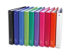 Classeur exacompta 4 anneaux a4 polypropylène rembordé 18/10e 30mm dos 40mm 10 coloris assortis 20 unités