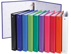 Classeur exacompta 4 anneaux a4 polypropylène rembordé 18/10e 30mm dos 40mm 10 coloris assortis 20 unités