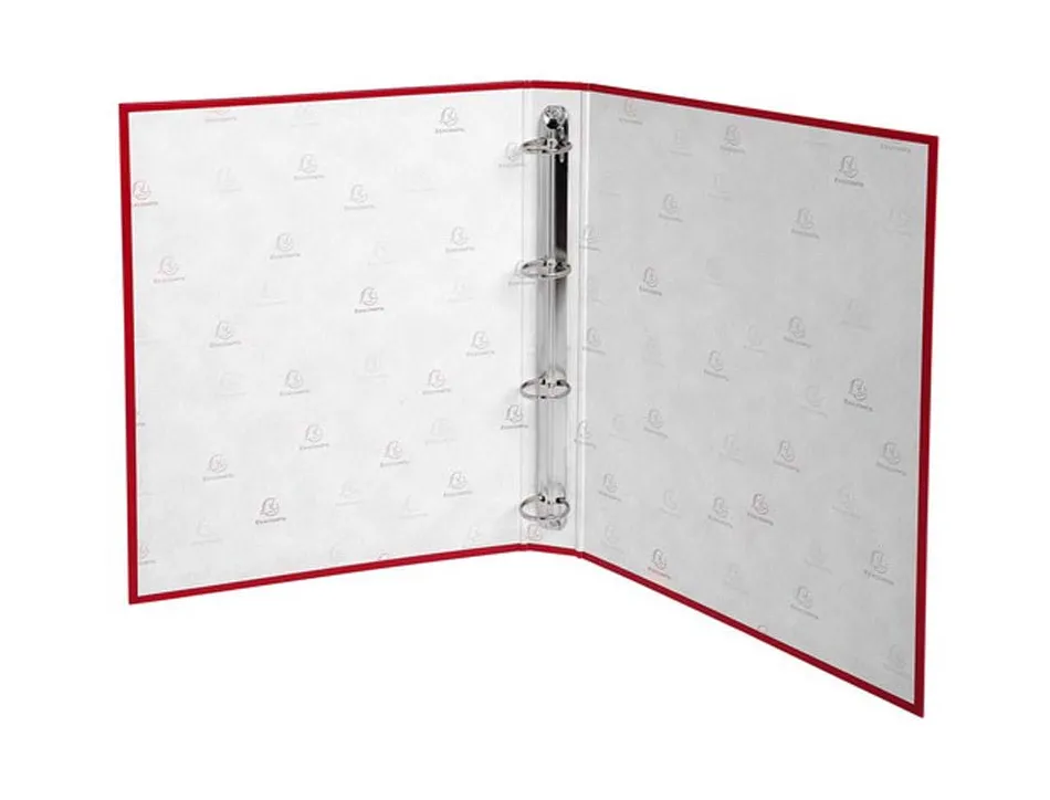 Classeur exacompta 4 anneaux 30mm a4 carte rembordée pvc dos 40mm coloris rouge