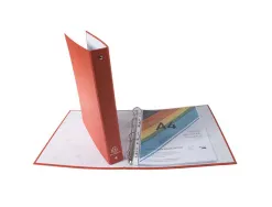 Classeur exacompta 4 anneaux 30mm a4 carte rembordée pvc dos 40mm coloris rouge