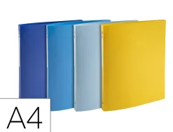 Classeur exacompta bee blue 4 anneaux 15mm a4 pp dos 20mm coloris assortis