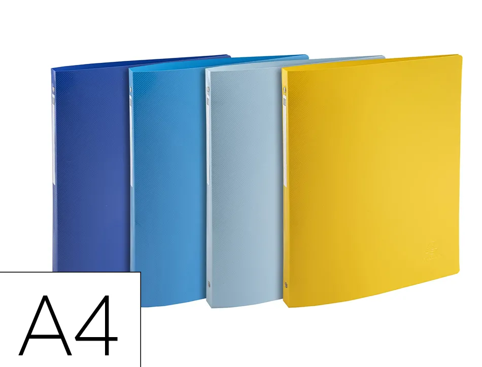 Classeur exacompta bee blue 4 anneaux 15mm a4 pp dos 20mm coloris assortis