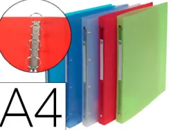 Classeur exacompta chromaline 4 anneaux 15mm a4 polypropylène dos 20mm coloris assortis