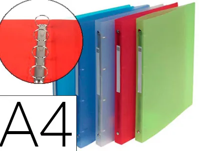 Classeur exacompta chromaline 4 anneaux 15mm a4 polypropylène dos 20mm coloris assortis