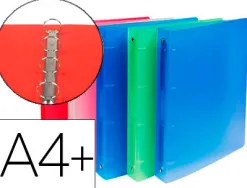 Classeur exacompta chromaline 4 anneaux 30mm a4 polypropylène dos 40mm 5 coloris assortis 10 unités