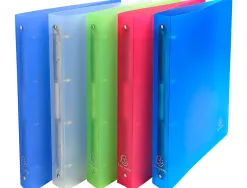 Classeur exacompta chromaline 4 anneaux 30mm a4 polypropylène dos 40mm 5 coloris assortis 10 unités
