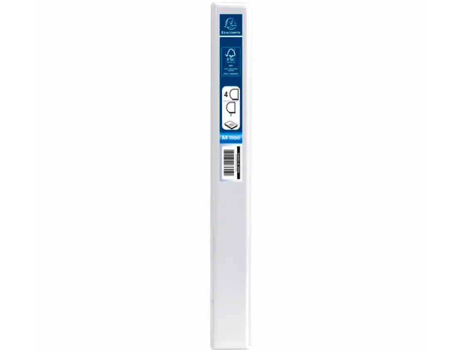 Classeur exacompta kreacover 4 anneaux 15mm a4+ carton recouvert polypropylène dos 38mm personnalisable blanc