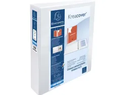 Classeur exacompta kreacover 4 anneaux 50mm a4+ carton recouvert polypropylène dos 75mm personnalisable blanc