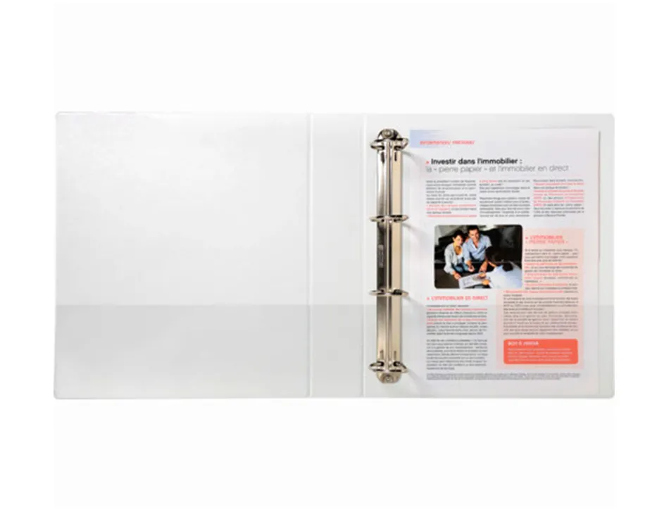 Classeur exacompta kreacover 4 anneaux 40mm a4+ carton recouvert polypropylène dos 64mm personnalisable blanc