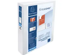 Classeur exacompta kreacover 4 anneaux 40mm a4+ carton recouvert polypropylène dos 64mm personnalisable blanc