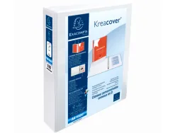 Classeur exacompta kreacover 4 anneaux 40mm a4+ carton recouvert polypropylène dos 64mm personnalisable blanc
