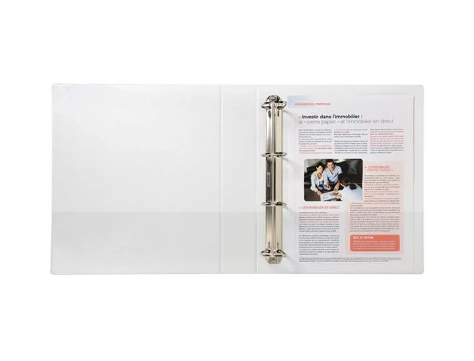 Classeur exacompta kreacover 4 anneaux 40mm a4+ carton recouvert polypropylène dos 64mm personnalisable blanc