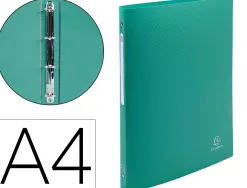 Classeur exacompta opak 4 anneaux 15mm polypropylène mat 5/10e dos 20mm a4 coloris vert