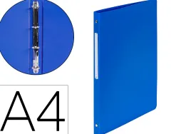Classeur exacompta opak 4 anneaux 15mm polypropylène mat 5/10e dos 20mm a4 coloris bleu
