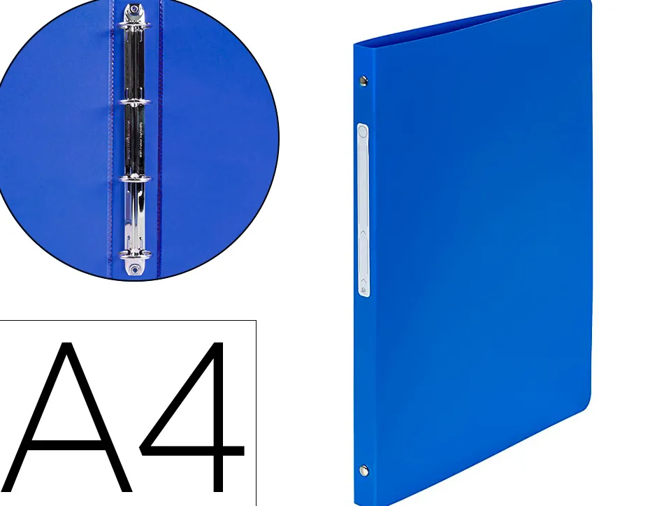 Classeur exacompta opak 4 anneaux 15mm polypropylène mat 5/10e dos 20mm a4 coloris bleu