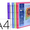 Classeur exacompta personnalisable a4 capacite 100 feuilles 4 anneaux dos de 20 mm dim 32x25 cm coloris