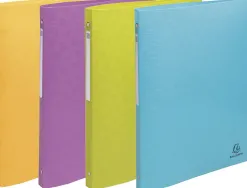 Classeur exacompta pop'nco 4 anneaux 15mm pp a4 25x32cm capacite 140 feuilles coloris assortis
