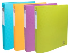 Classeur exacompta pop'nco 2 anneaux 30mm pp a4+ 32x26,8cm capacite 270 feuilles coloris assortis
