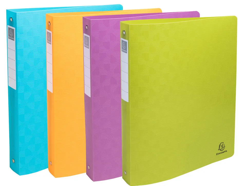 Classeur exacompta pop'nco 2 anneaux 30mm pp a4+ 32x26,8cm capacite 270 feuilles coloris assortis