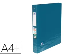 Classeur hamelin oxford school life oceanis a4+ dos 40 mm 4 anneaux rond polypropylene recycle opaque
