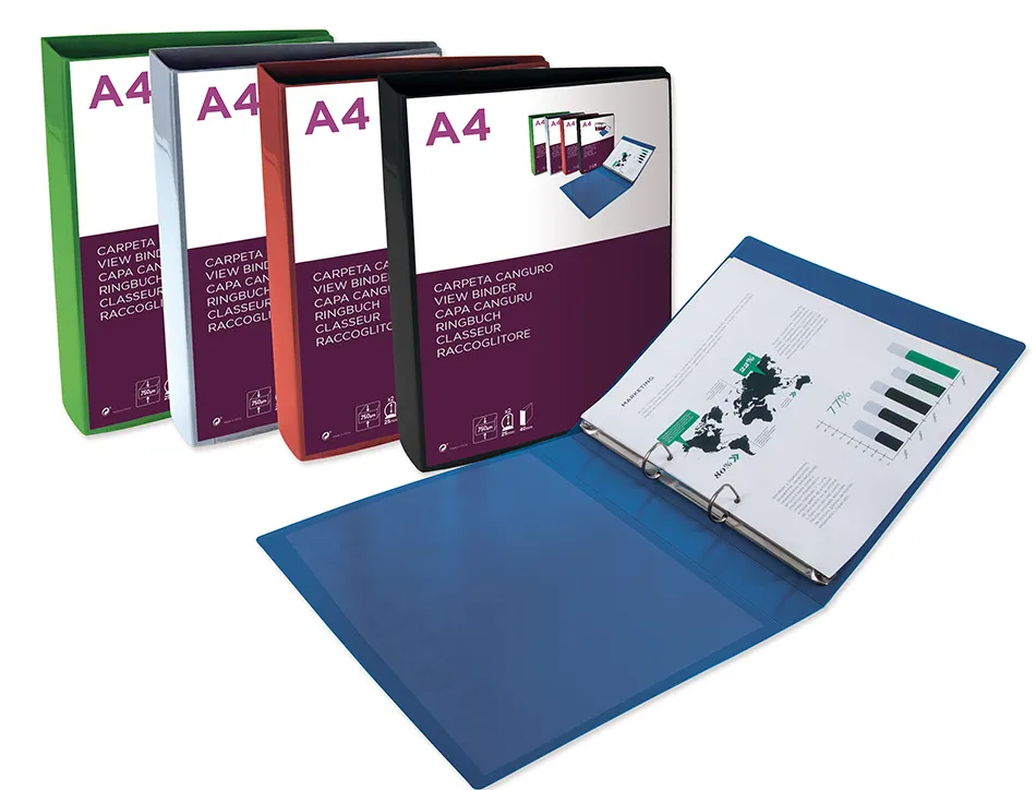 Classeur kangourou liderpapel 2 anneaux en d 25mm polypropylene 283x320mm document a4 coloris rouge