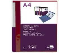 Classeur kangourou liderpapel 2 anneaux en d 25mm polypropylene 283x320mm document a4 coloris rouge