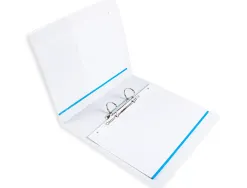 Classeur kangourou liderpapel 2 anneaux 40mm 283x320mm document a4 plastique dos 68mm coloris blanc