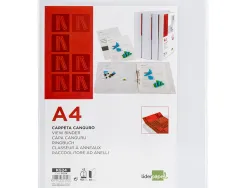 Classeur kangourou liderpapel 2 anneaux 40mm 283x320mm document a4 plastique dos 68mm coloris blanc