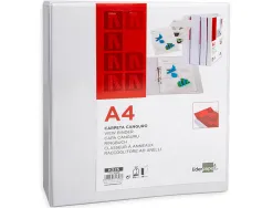 Classeur kangourou liderpapel 2 anneaux 55mm 283x320mm document a4 plastique dos 78mm coloris blanc