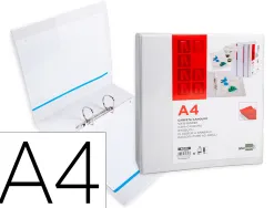 Classeur kangourou liderpapel 2 anneaux 55mm 283x320mm document a4 plastique dos 78mm coloris blanc
