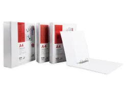Classeur kangourou liderpapel 2 anneaux 55mm 283x320mm document a4 plastique dos 78mm coloris blanc